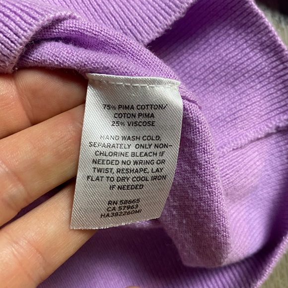 Halogen Purple Tie Front Knit Sweater Size Small - Picture 6 of 6